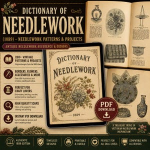 The Dictionary of Needlework - Antique Sewing Book PDF | Victorian Embroidery, Crochet, Lace | Vintage Needlework Encyclopedia