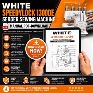 White Speedylock 1300DE Serger  sewing machine Manual  PDF-Download