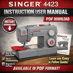 Singer 4423 symaskinsmanual PDF | Instruktionsmanual för kraftigare maskin | Direkt nedladdning