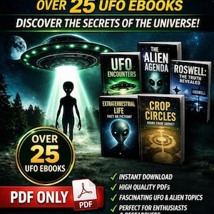 Colección de libros electrónicos sobre ovnis y extraterrestres (más de 25 libros) / Avistamientos antiguos, encuentros con extraterrestres, PDFs paranormales (descarga instantánea)