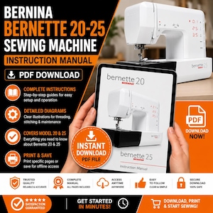 Bernina Bernette 20-25 Sewing machine instruction Manual PDFDownload