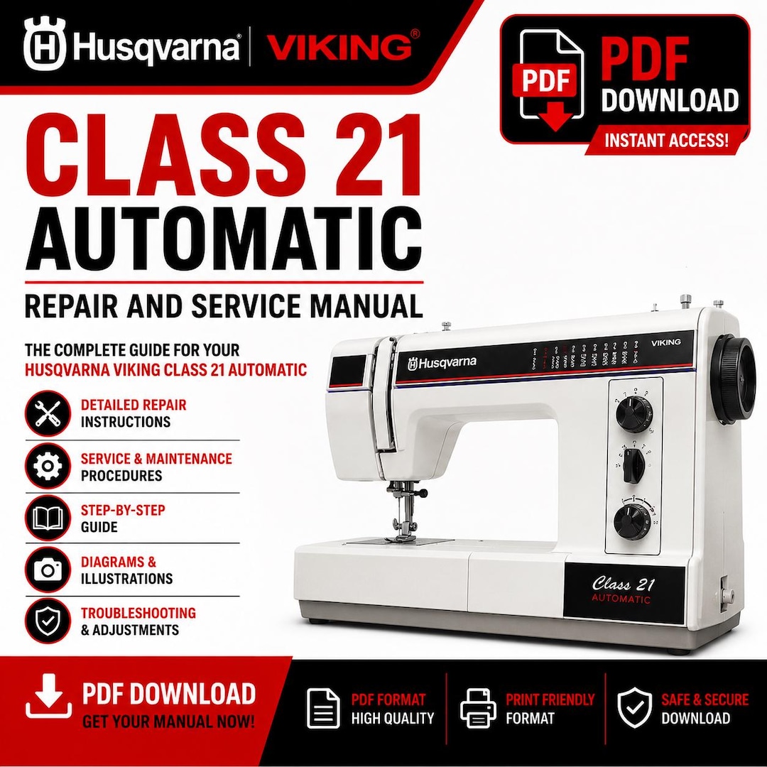 Husqvarna Viking Class 21 Automatic Repair and Service PDF Download - Etsy