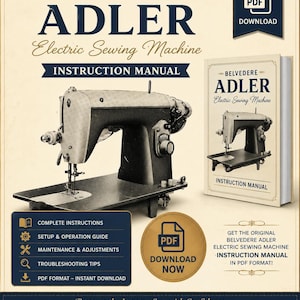 Belvedere Adler Electric Sewing Machine Instruction Manual PDF Download