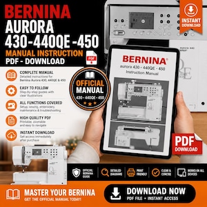 Bernina Aurora 430-440QE -450 Manual instruction ( PDF -Download)