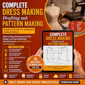 Complete Dress Making - Drafting and Pattern Makingl – create custom-fit garments from scratch.PDF-Download