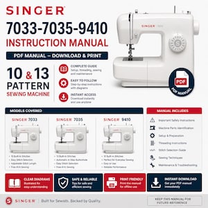 Singer 7033-7035-9410Sewing Machine Instruction Manual (PDF Download)