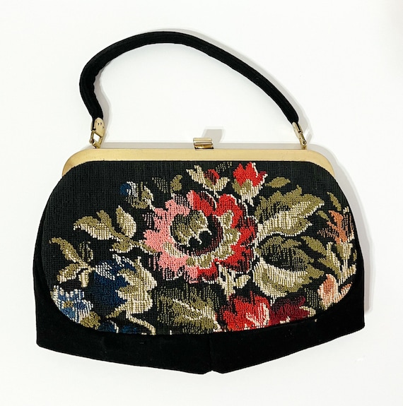 Vintage Needlepoint Tapestry Purse - image 1