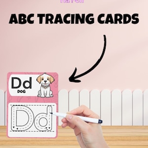 Alphabet Bold Letters Tracing Cards - Printable Uppercase and Lowercase Flashcards - Homeschool Preschool Kindergarten - Digital Download
