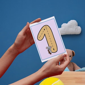 Tiere Nummer Ablaufverfolgungszahlen Karteikarten - Printable - Montessori Homeschool Aktivität - Kleinkind Vorschule Kindergarten - Digitaler Download