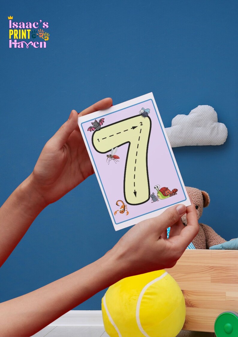 Number Insect Trace Animals Number Tracing Numbers Flashcards - Printable - Montessori ...