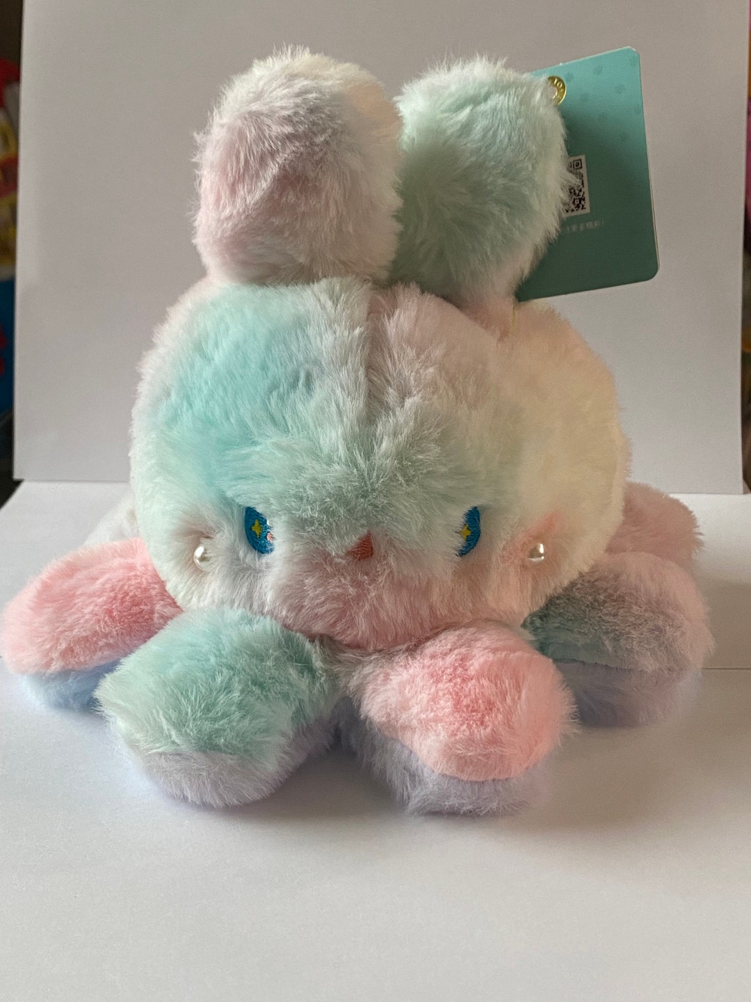 Reversible Octopus Bunny Plushie,tiedye Stuffed Animals Great Easter
