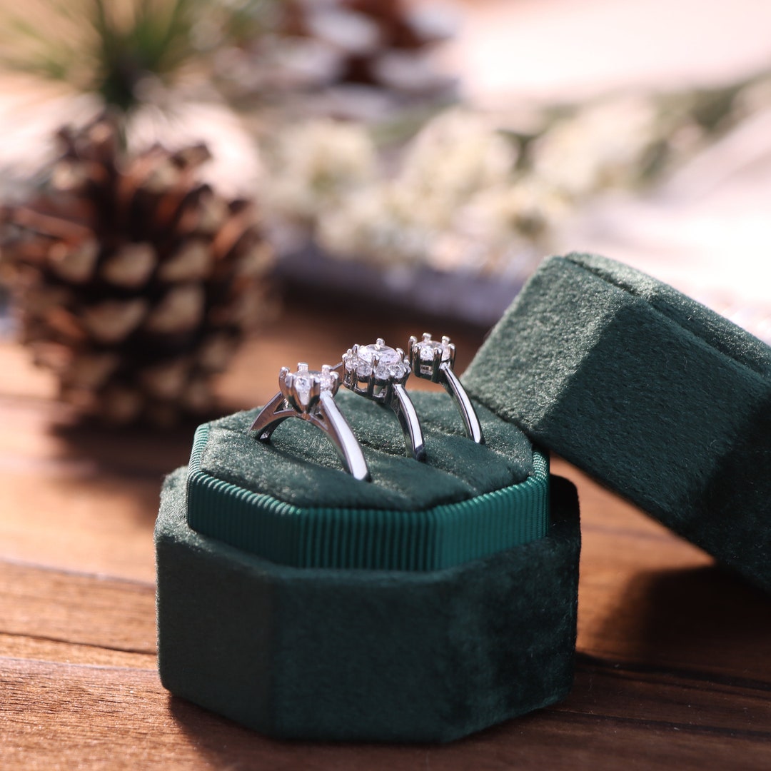 Octagon Velvet Ring Box Custom Wedding Ring Box Engagement Ring Box — free download