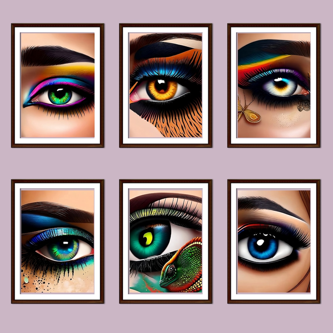 Glamorous Eyes Makeup Wall Art Eye Makeup Art for Beauty Etsy