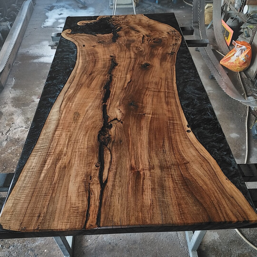 Epoxy Resin Live Edge Table Custom Made Table Resin Table Etsy