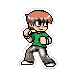 Scott Pilgrim Vinyl Aufkleber - 8-bit Aufkleber - Wasserdichter Vinyl-Aufkleber - Scott Pilgrim vs The World - Retro Videospiel - Comic-Buch