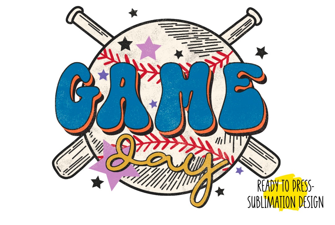 Baseball Game Day Sublimation Transfer, Baseball Sublimation Transfer