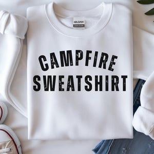 Campfire Sweatshirt SVG PNG | Retro Camping  Design | Cozy Outdoors Shirt Graphic | Trendy Campfire Sublimation Digital Download