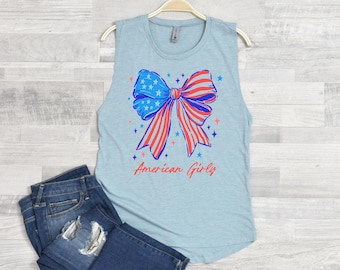 American Girly Patriotic Sublimation Design, Fourth of July America PNG Download