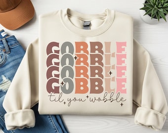 Thanksgiving png, Gobble Til You Wobble Fall png, Thanksgiving Tee png, Fall Vibes png, Thanksgiving png, Turkije png sublimatieontwerp