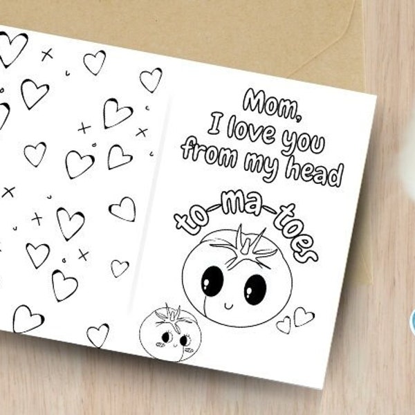 Mother's Day Coloring Cards For Mom,  DIY Coloring Cards, Color Your Own Greeting Card, Cards To Color, Custom Illustration Cards