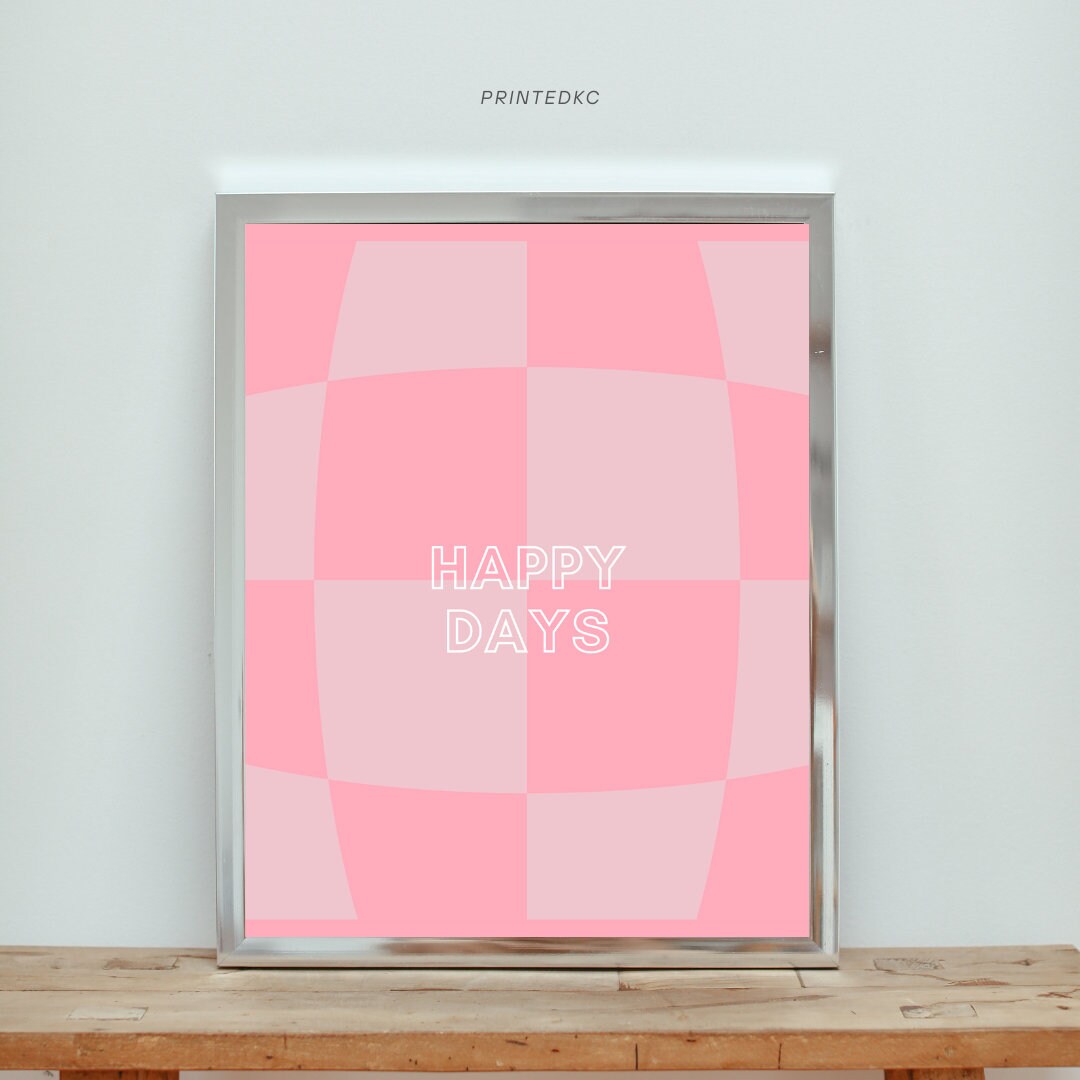 Happy Days Wall Art Y2K Dorm Decor Wall Art Printable Etsy