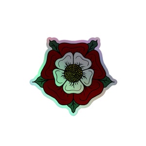 Holographic Tudor Rose Sticker History Gift Teacher Henry VIII Anne Boleyn Six Wives Stationary