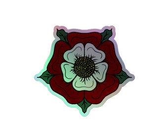 Holograficzna naklejka Tudor Rose Historia Prezent Nauczyciel Henryk VIII Anna Boleyn Sześć żon Artykuły piśmiennicze