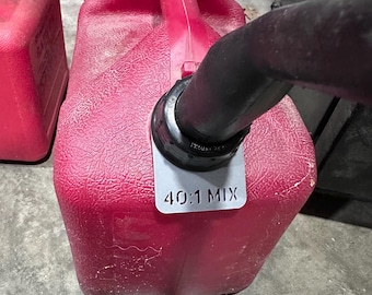 Custom Flexible Mixed Gas Can Tags | Fit Most Gas Cans | Mix Ratio Options Available!
