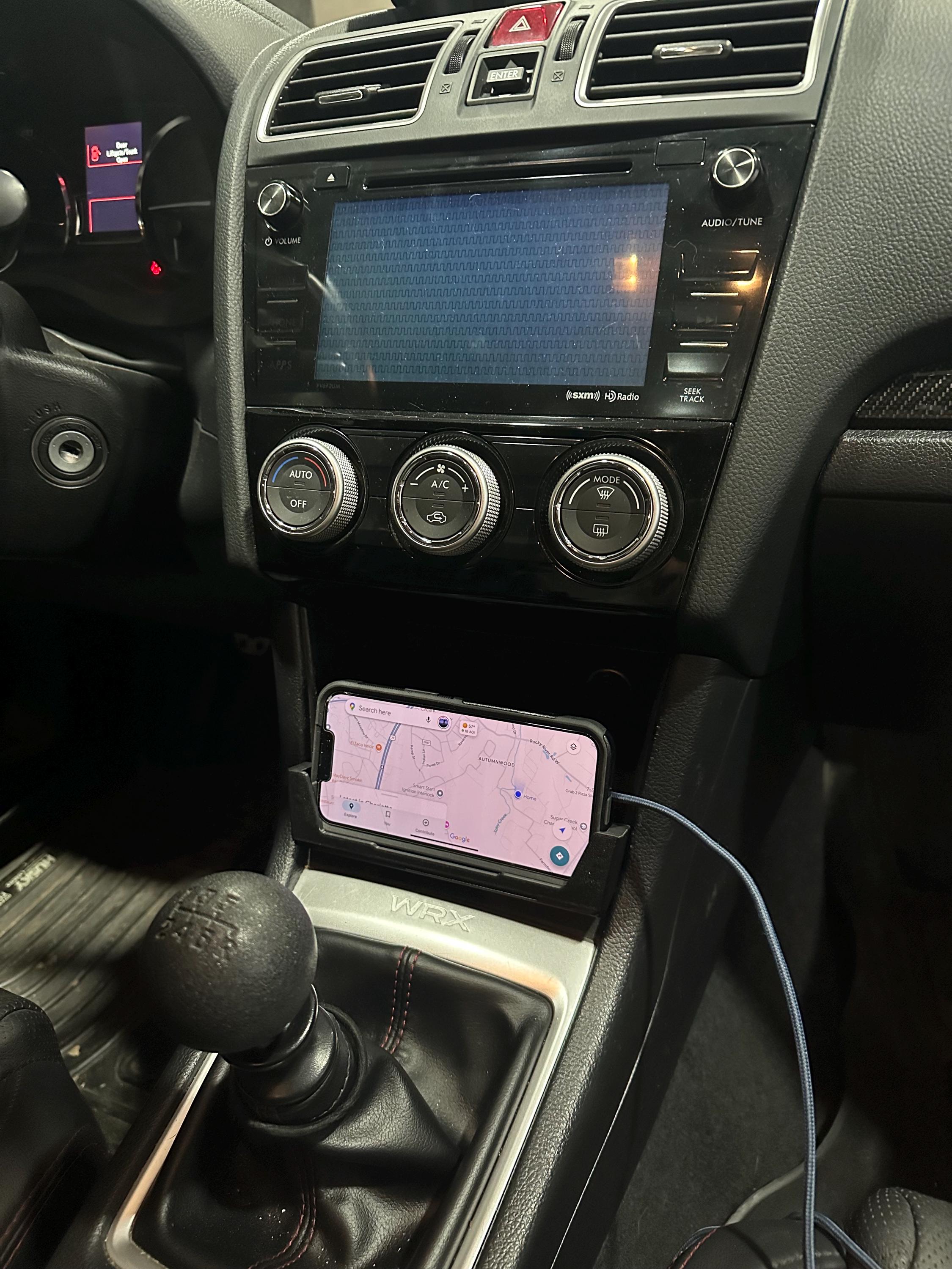 3D Printed Phone Holder for Subaru WRX (2015–2021) – Center Console Mount