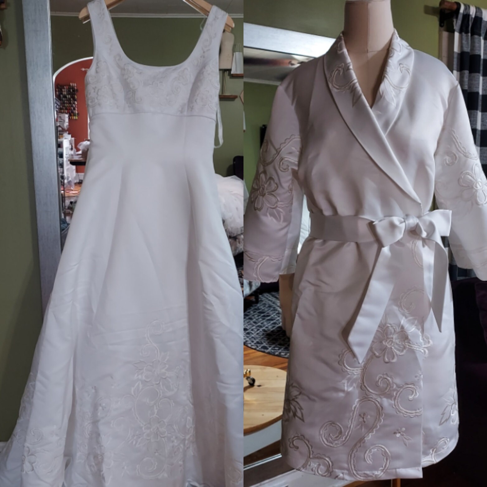 Repurpose Robe Bridal Robe Made From Heirloom Gown | Repurposed Vintage Dress Robe ...