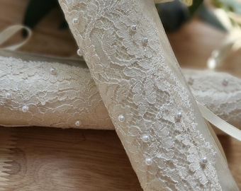 Bridal Bouquet Wrap Made from Heirloom Gown