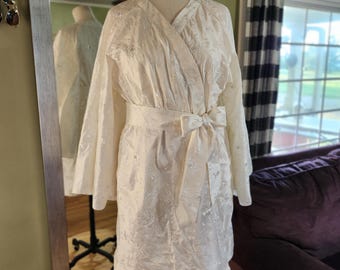 Bridal robe, unpack the dress, robe made from loved ones dress for wedding, wedding day robe