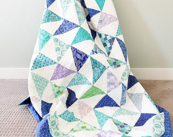 Blues Pieced Quilt