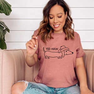 Weenie Dog Shirt, Yee-haw Shirt, Cowgirl Shirt, Country Girl Shirt, Dachshund Shirt, Cowboy Weenie, Cowboy Hat, Weenie Dog