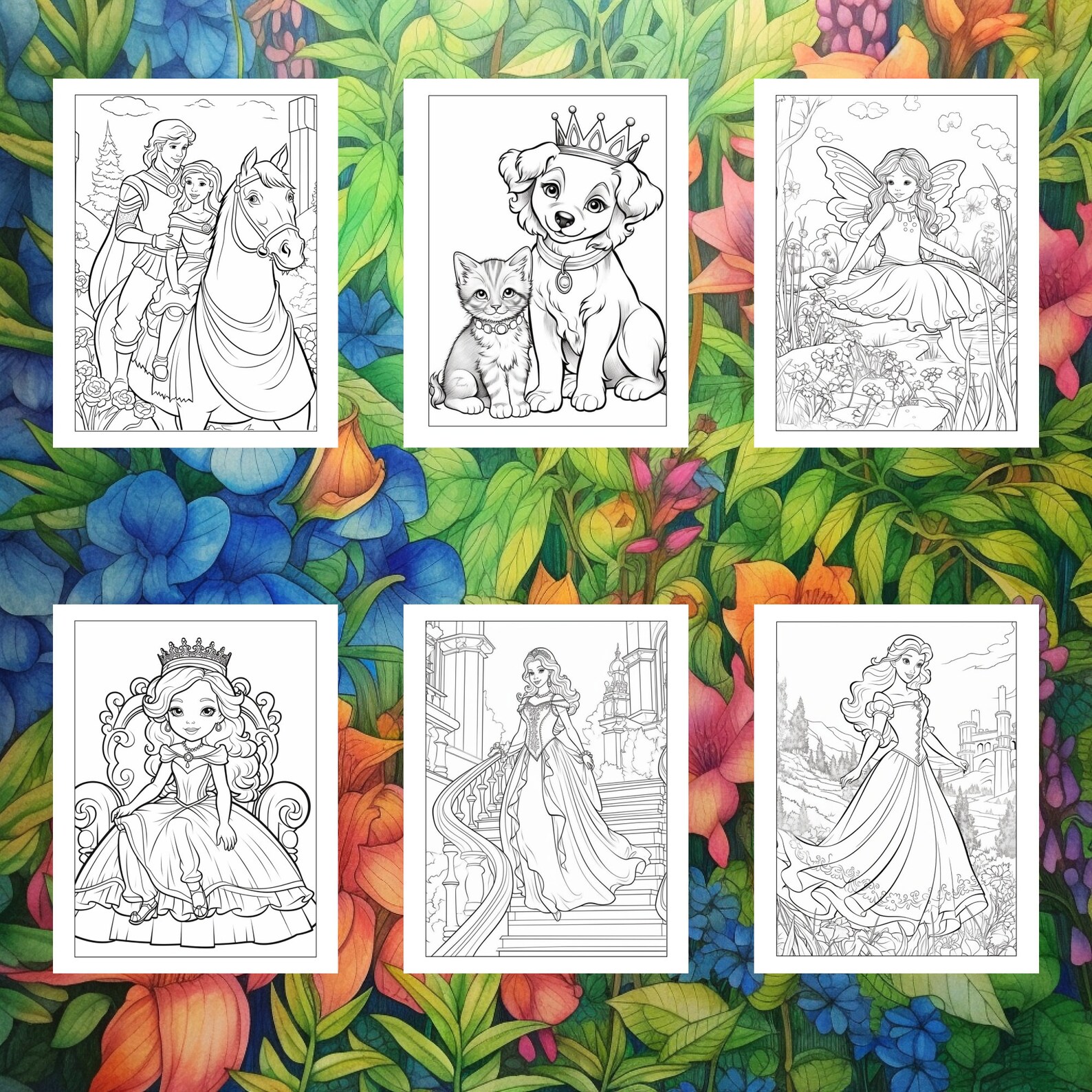 20 Printable Princess and Fairy Coloring Pages Printable - Etsy