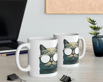 Cool Cat Mug, Cat Owner Mug, Cat Owner Gift, Gift for Cat Owner, Cat Dad Gift, Cat Lover Mug, Cat With Sunglasses, Cool Cat Gift,