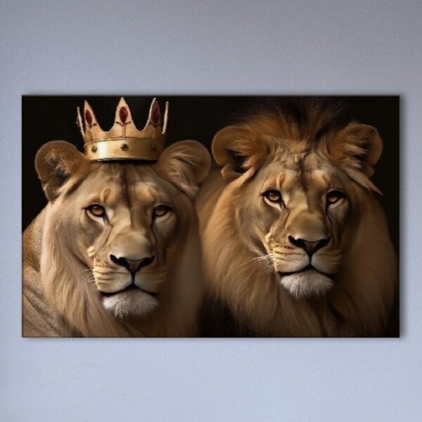 Lion With Crown Etsy