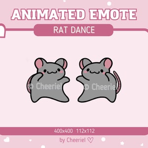 Animated Gray Rat Dance Emote |  Twitch  |  Discord  |  Cute Mouse Jam