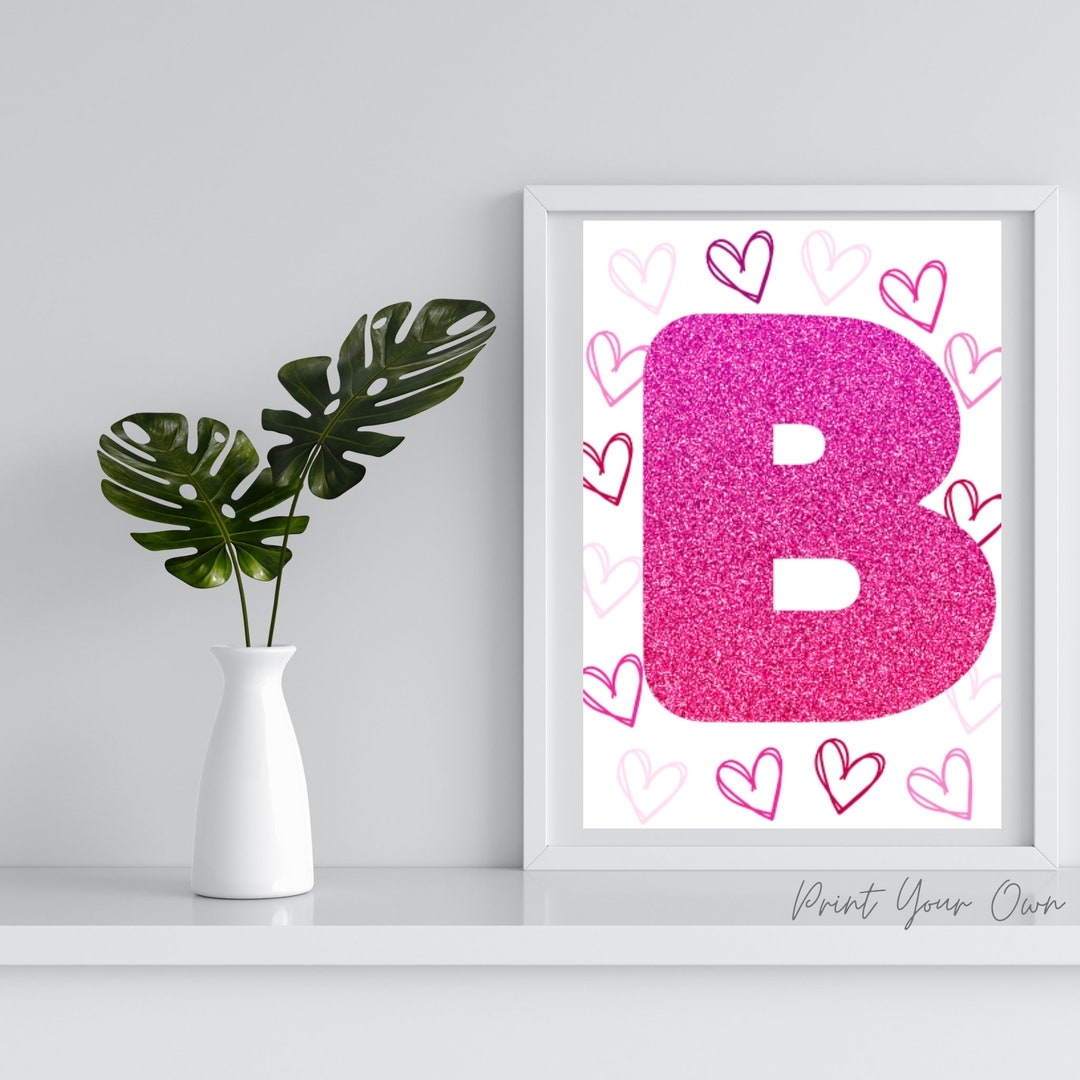 Initial Letter B Poster, Quality Instant Download Easy to Print at Home ...