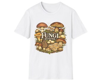 Fungi Hunter T-Shirt | Mushroom Foraging Illustration