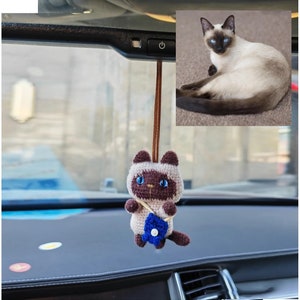Car hanging custom pet portrait, Custom cat doll, cat car accessories, custom stuffed animal, pet memorial gift, Mother day gift
