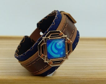 Genshin vision Leather Bracelet, Men Woman Bracelet, leather wristband, Boho Leather Jewelry, Halloween costume, halloween decoration