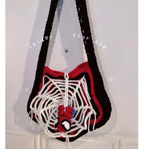 Crochet handmade shoulder bag, Spider bag, star spider wed bag, unique cool bag, Summer bag, Halloween bag, Halloween decoration