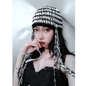 Boho chique gehaakte muts, boho hippie kledingaccessoires, unisex gehaakte muts, bohohoed, tienermeisjesdoek, bohodoek, Halloween-hoed