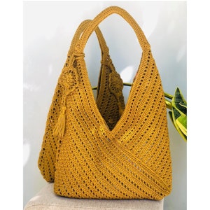 Gehäkelte handgemachte Schultertasche, Strand Einkaufstasche, schöne schlichte minimalistische Tasche, Muttertagsgeschenk, Ostergeschenk