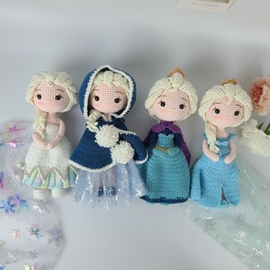 Queen Elsa doll, Crochet princess doll,  beautiful girl princess plushies, frozen plushie, gift for girl, mother day gift