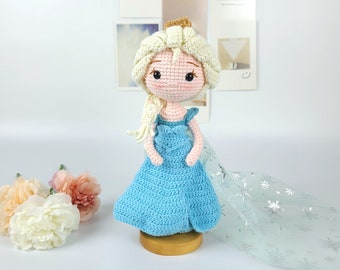 Königin Elsa Puppe, Häkelprinzessin Puppe, Mädchen Prinzessin Plüschtier, Anna Plüschtier, gefrorenes Plüschtier, Geschenk für Mädchen, Schwestern, Tochter, Halloween