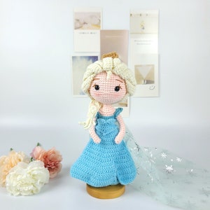 Queen Elsa doll, Crochet princess doll, girl princess plushies, frozen plushie, gift for girl, mother day gift