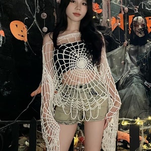 Gehäkeltes Spinnennetz Top, Häkeln Spinnen Top, Spinnennetz Strick Top, Netz Top, Weihnachten Geschenk, Black Friday Sale