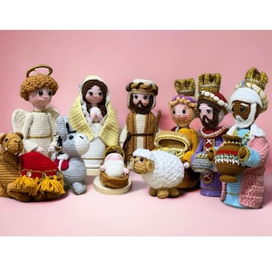 Holy Family of Nazareth, Nativity Set: Joseph, Mary, and Baby Jesus, Blessed Mother Doll, Catholic Doll Set, Christmas decoration, Xmas gift